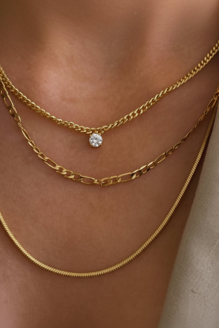 Bardot Stud Charm Necklace- Gold