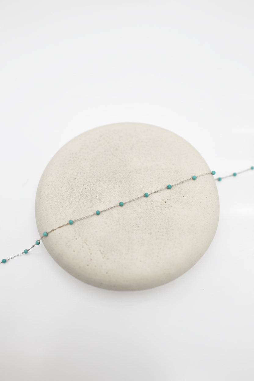 Turquoise Beaded Station Necklace