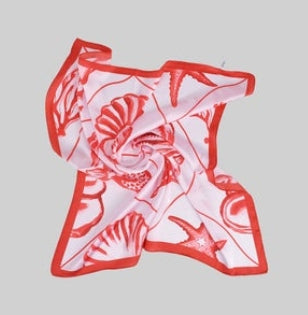 Sea Life Motif Silky Scarf