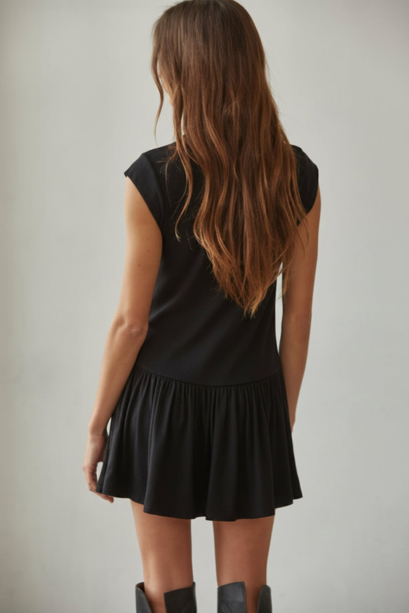 By Together Knit Polyester Rayon Spandex Mock Neck Mini Dress