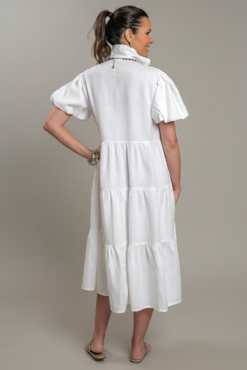 Crown Linen Phoebe Tiered Dress