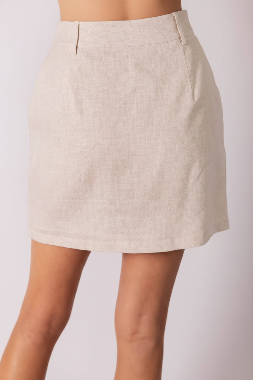 P.CILL Linen Cargo Style Skort