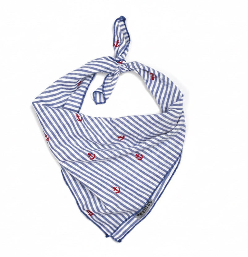 Navy Stripe Anchor Bandana
