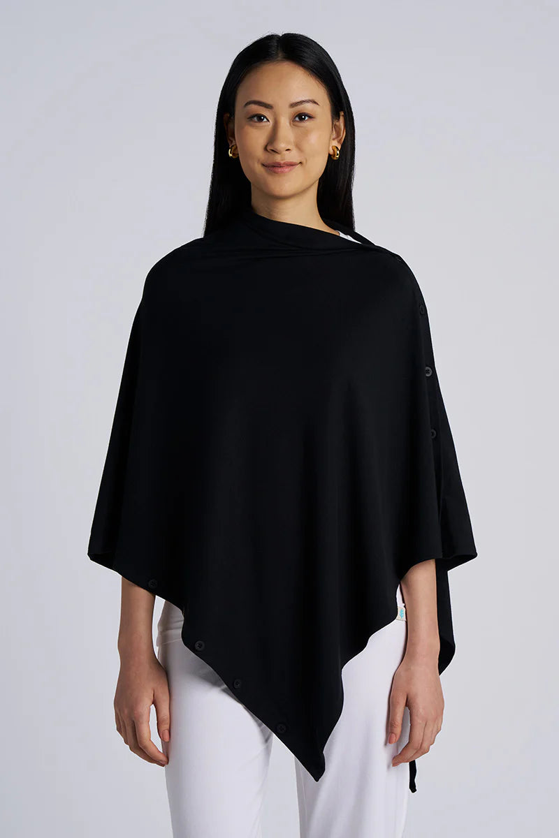Coolibar Button-Up Convertible Wrap | Black