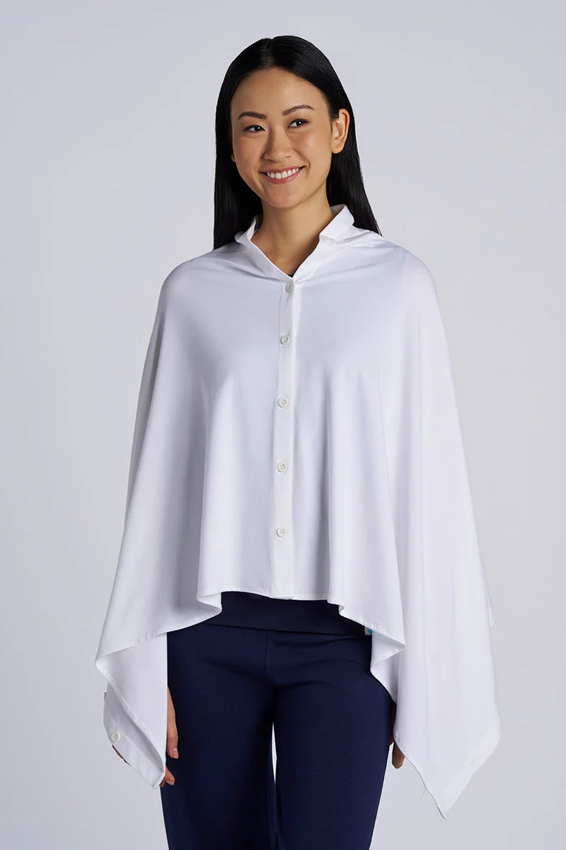 Coolibar Button-Up Convertible Wrap | White