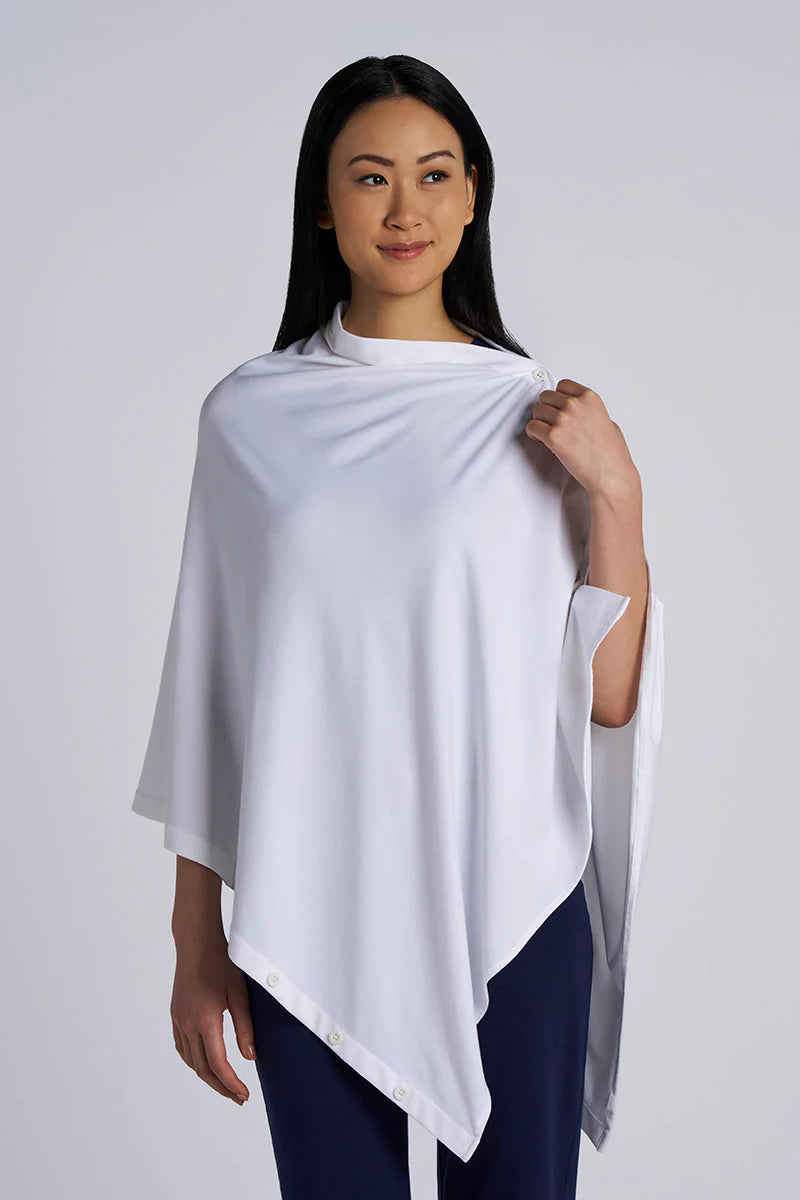 Coolibar Button-Up Convertible Wrap | White