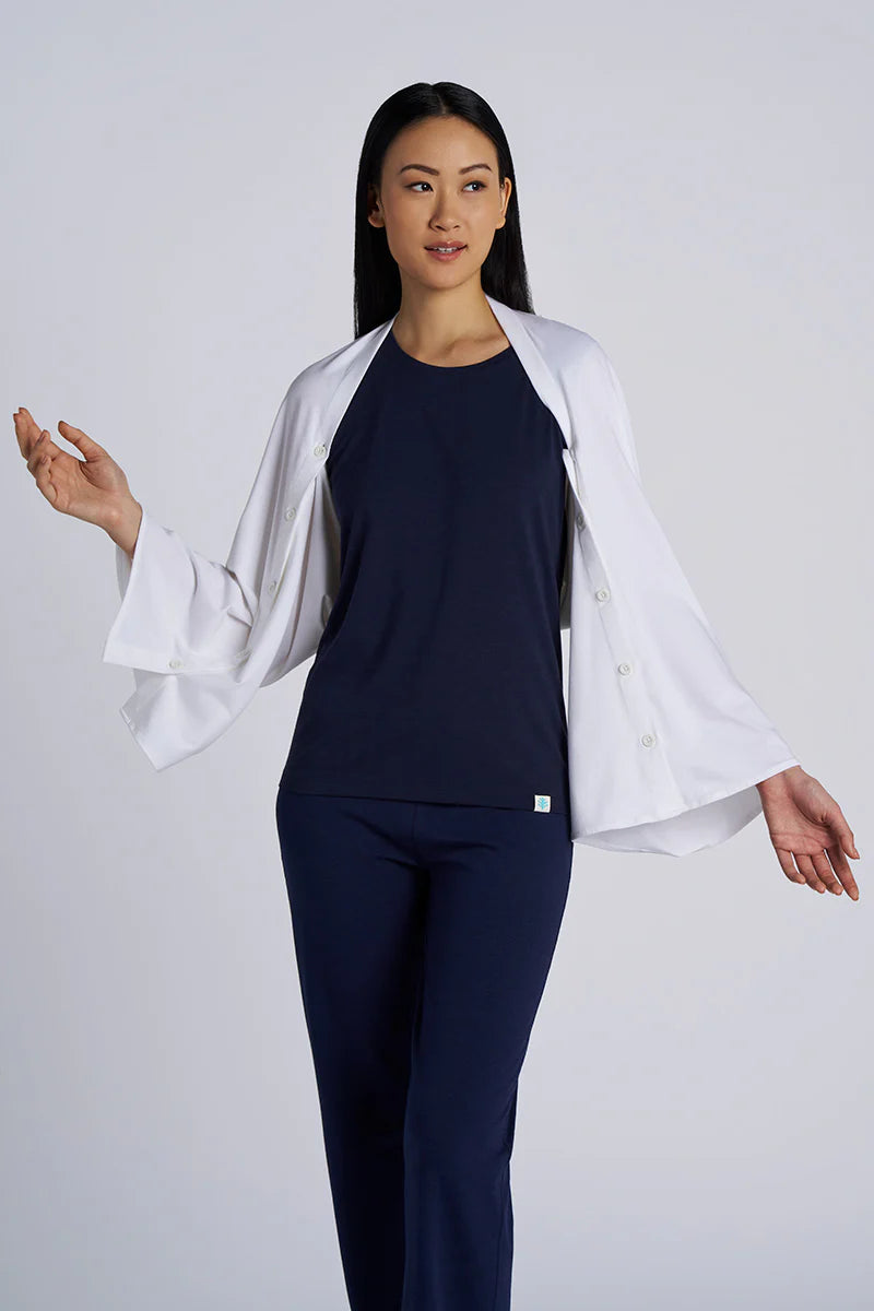 Coolibar Button-Up Convertible Wrap | White
