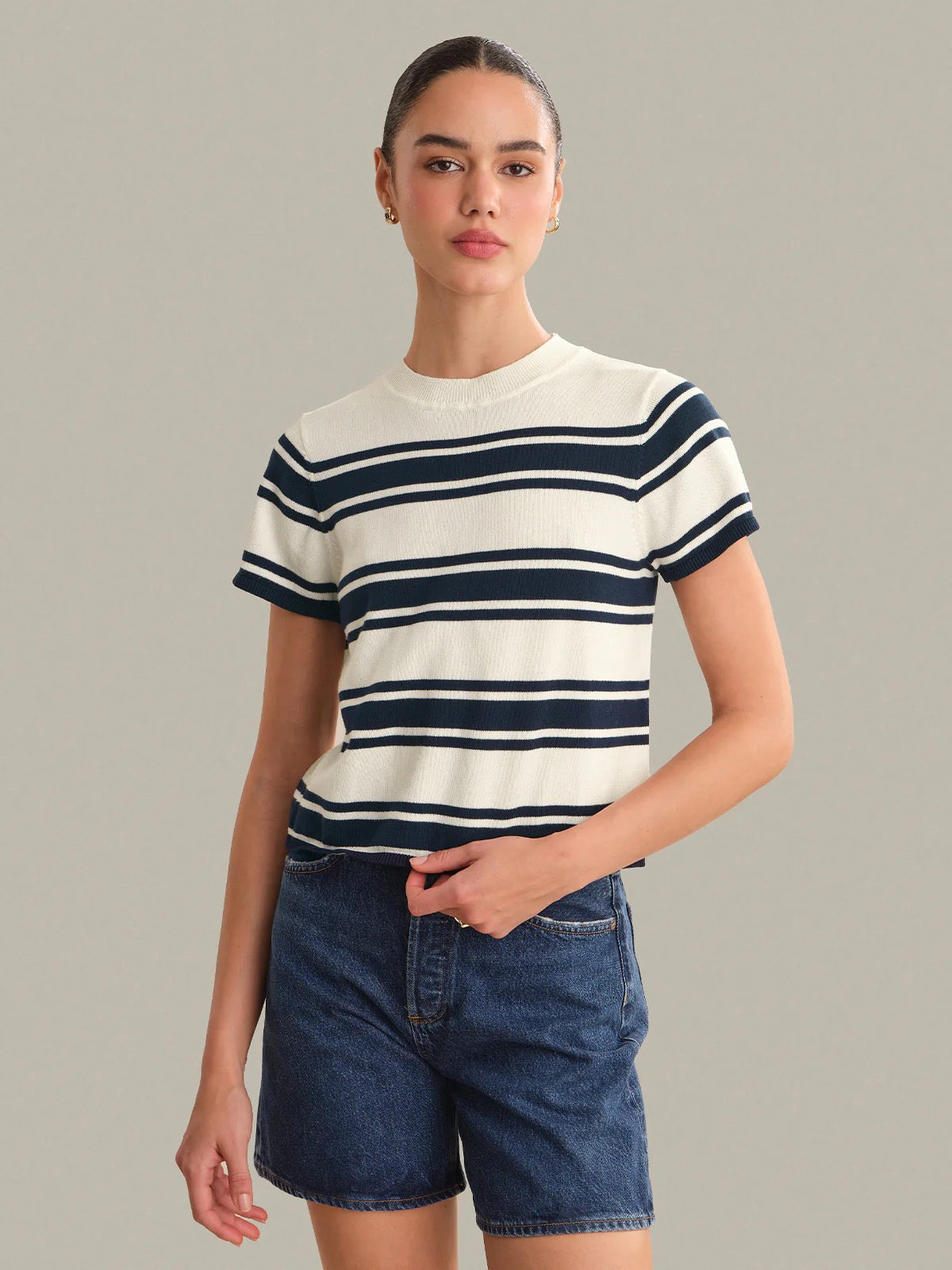 525 America Women's Nerida Striped Sweater Tee