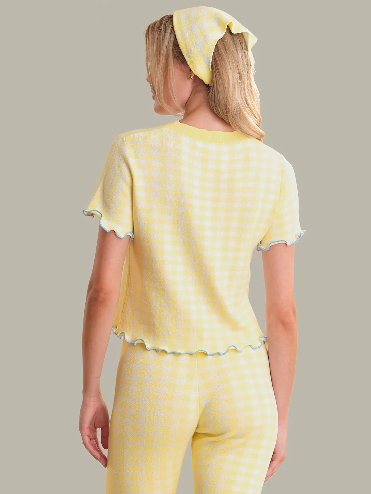 525 America Poppy Lettuce Edge Sweater T-Shirts Women's Sweater Lemon Meringue Combo