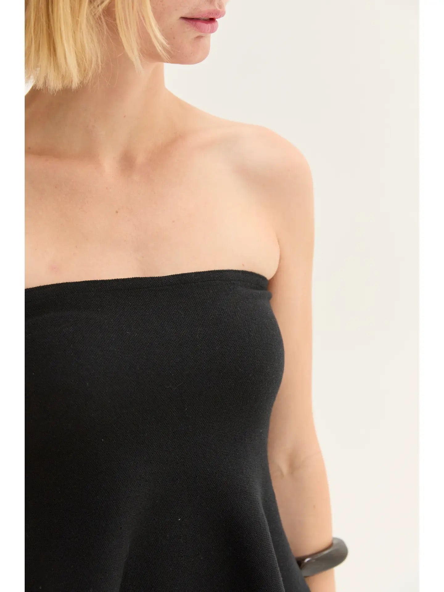Crescent Bella Jacquard Knit Peplum Top