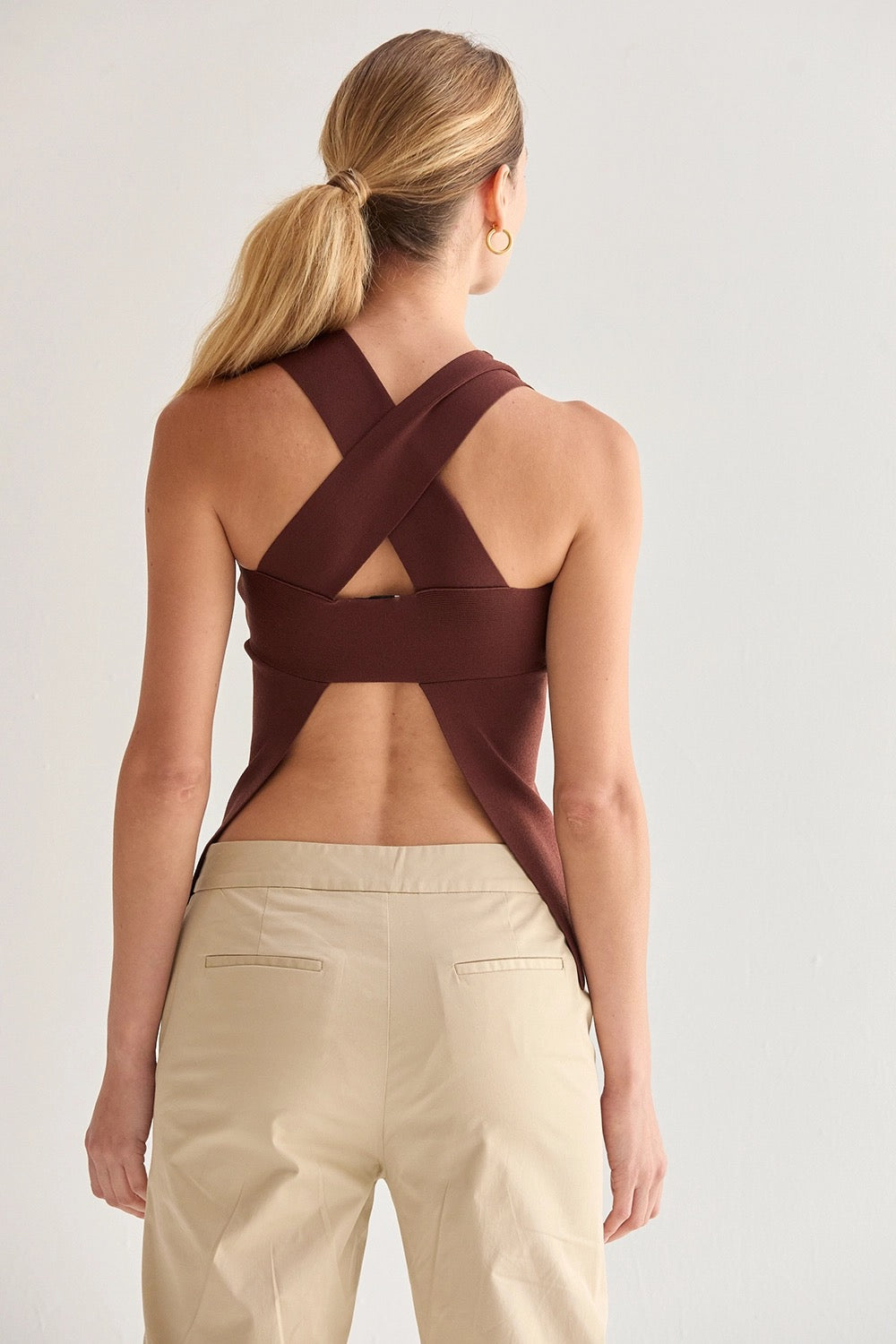 Crescent Sofie Crossed Back Detail Top