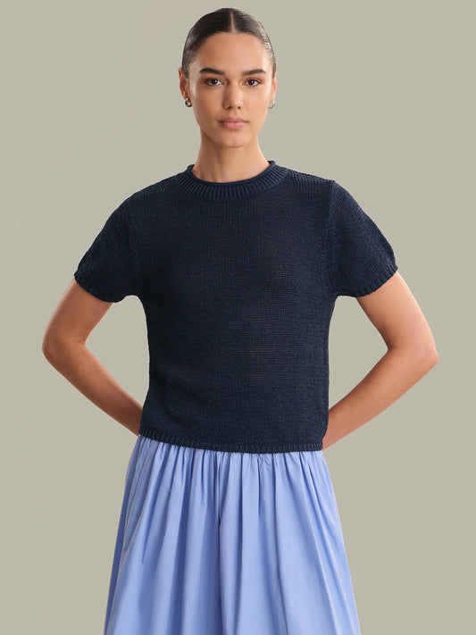 525 America Roll Edge Short Sleeve Sweater