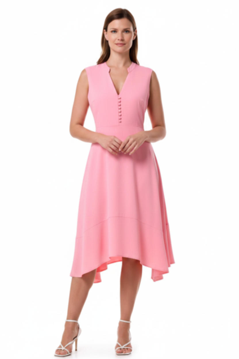 Coolibar Monroe Button Front Midi Dress | Flamingo Pink