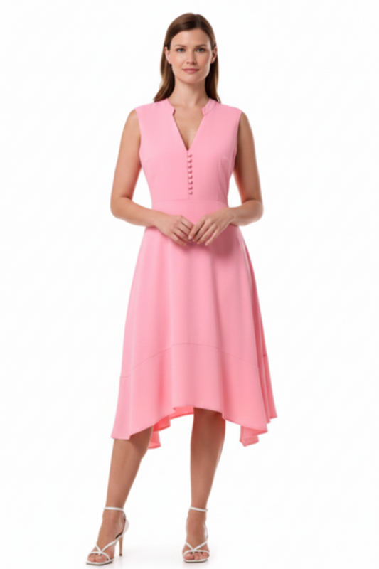 Coolibar Monroe Button Front Midi Dress | Flamingo Pink