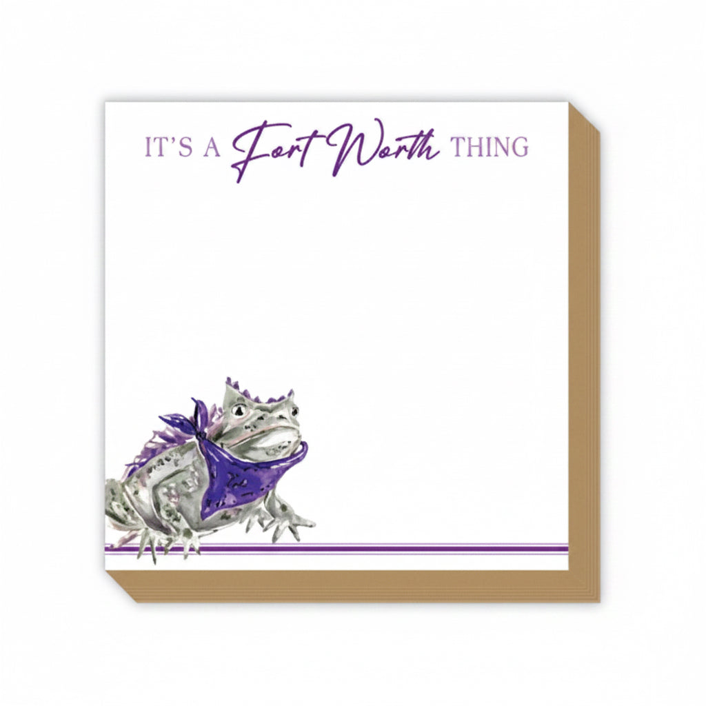 Fort Worth Thing Horned Frog with Purple Bandana Luxe Pad