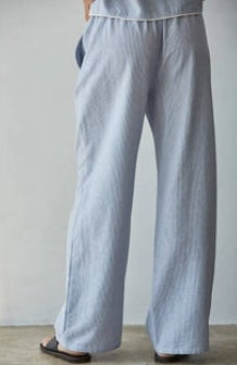 By Together Linen Striped Wide Leg Pants