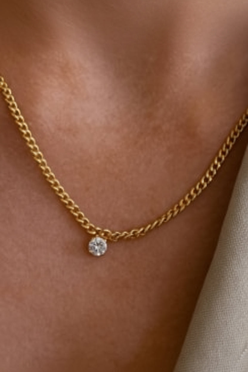 Bardot Stud Charm Necklace- Gold