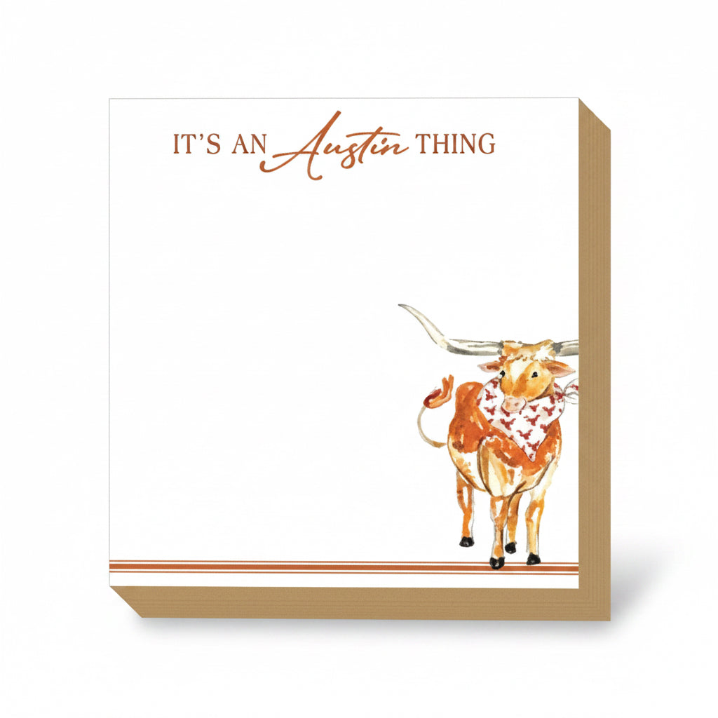 Austin Thing Longhorn with Orange & White Bandana Luxe Pad