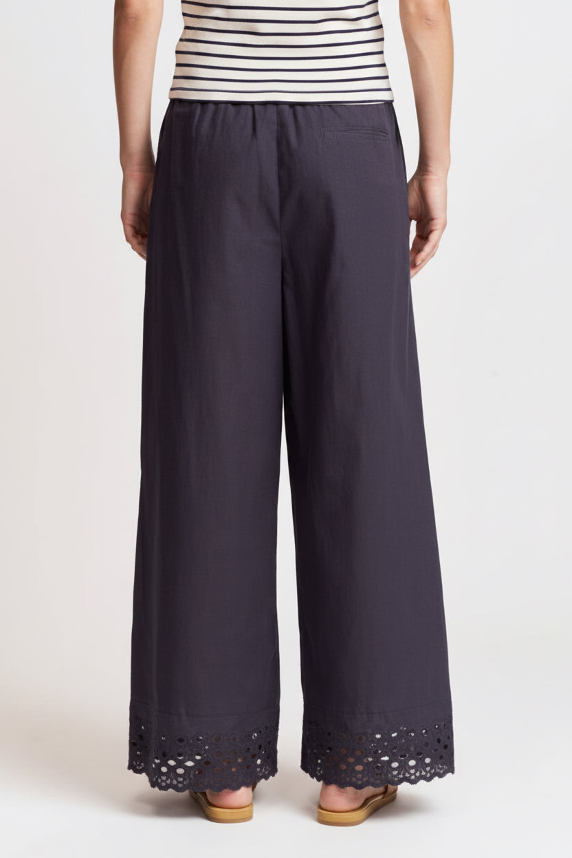 Grade & Gather Cotton Eyelet Hem Snuggle Pants