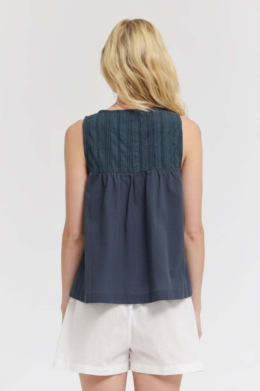 Grade & Gather V-Neck Eyelet Tank