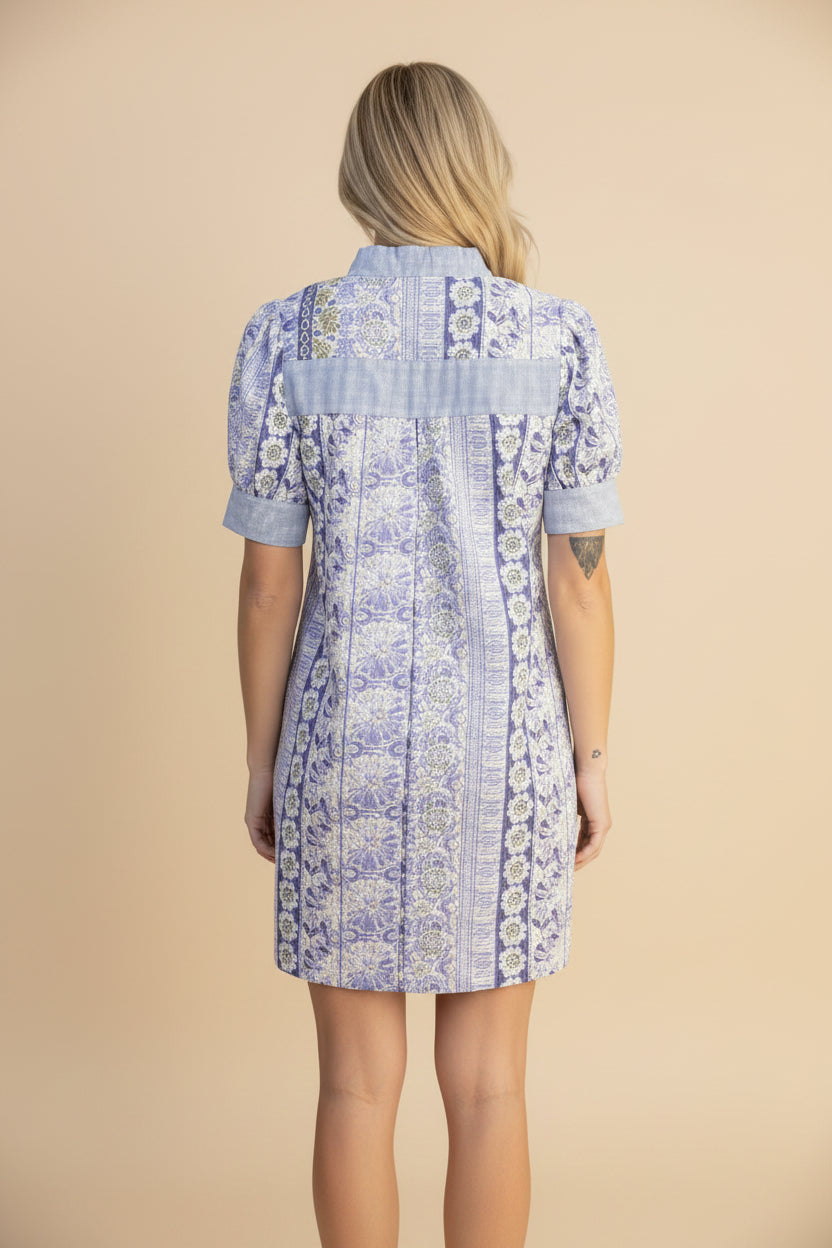Voy Floral Print Embroidered Dress