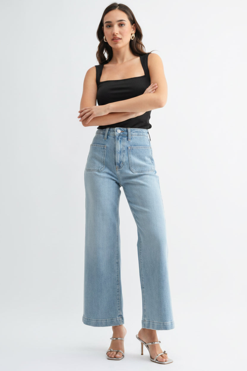 JBD Patch Pocket Wide Leg Jeans