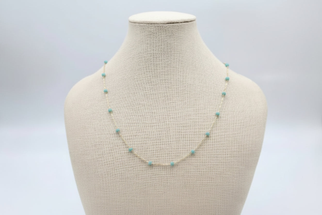 Turquoise Beaded Station Necklace