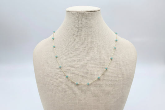 Turquoise Beaded Station Necklace