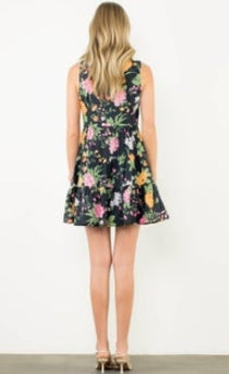 THML Sleeveless Tiered Floral Print Dress
