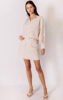 P.CILL Linen Cargo Style Skort
