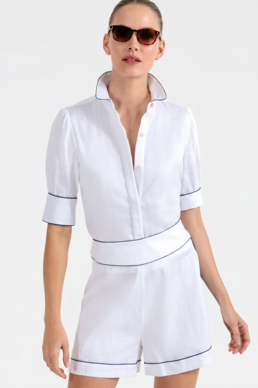 Gretchen Scott Pip Pip Piping Boyfriend shirt