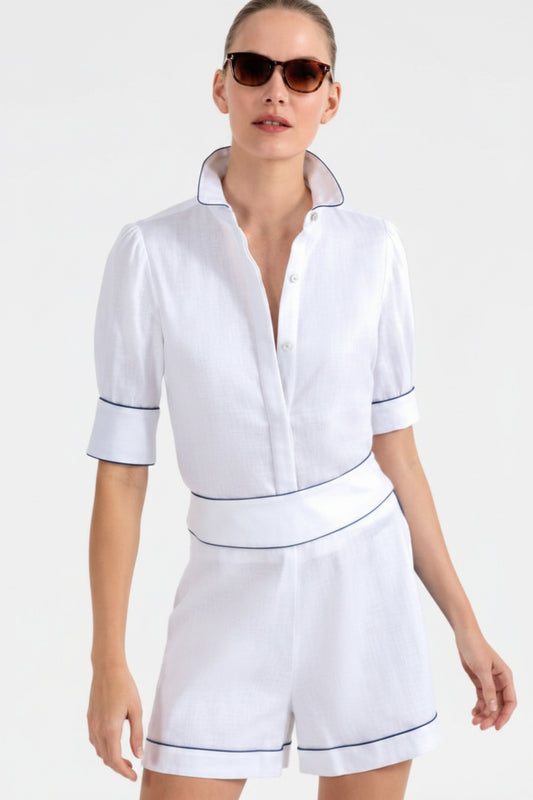 Gretchen Scott Pip Pip Piping Boyfriend shirt